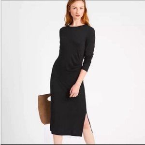Banana Republic Luxespun Side-Ruched Long Sleeve Midi Dress Size S